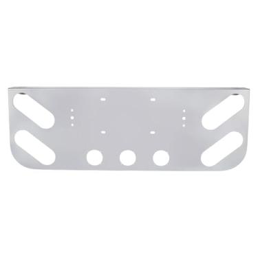 Imagem de Cabtherlyn Painel de luz traseira de aço inoxidável com quatro ovais de luz de 10,7 x 6,5 cm e três recortes redondos leves de 5,8 cm painel de luz traseira para semi caminhão