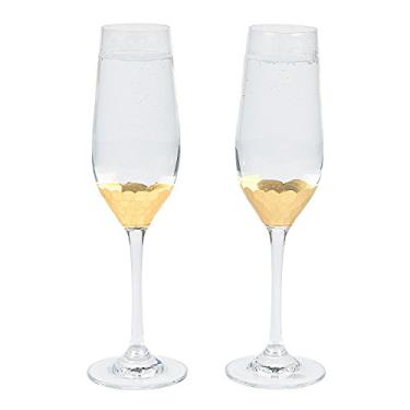 Imagem de Fun Express - Taças de champanhe com vieira dourada (2 peças) para casamento - Decoração de casa - Entretenimento - Artigos para bebidas - Casamento - 2 peças