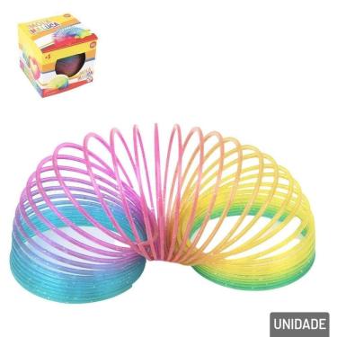 Imagem de Mola Maluca de Plástico Glitter Color - Tudo em Caixa