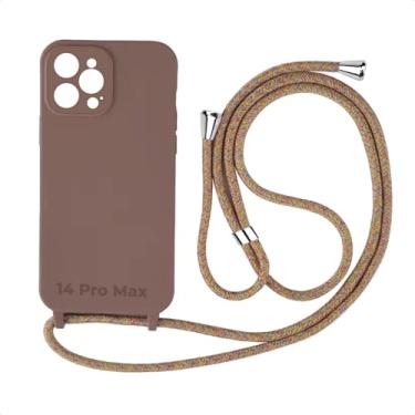 Imagem de Case Capa Capinha Facility Com Cordão Alça Para iPhone 14 Pro Max (Marrom)
