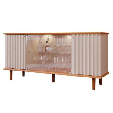 Imagem de Balcao Aparador Para Sala Quarto E Escritorio Janice Cor Cinamomo/Off 