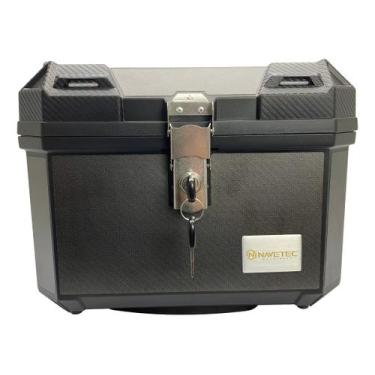 Imagem de Kit Bau Moto Bauleto Traseiro 45l Base Plástico Com Encosto - Navetec