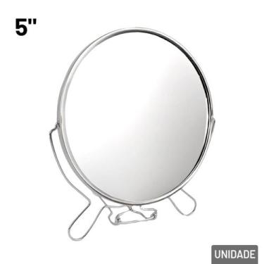 Imagem de Espelho de Mesa Dupla Face 6x5cm Redondo - Tudo em Caixa - Genérico