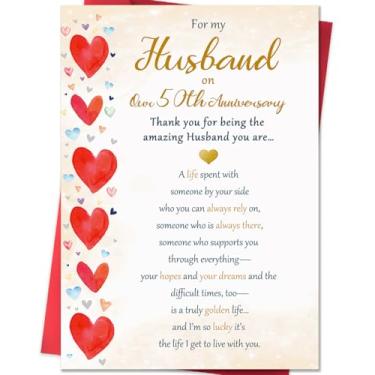 Imagem de Beixian Cartão romântico de aniversário de 50 anos para marido, presentes engraçados de aniversário de 50 anos da esposa, presentes de 50º dia de casamento para marido