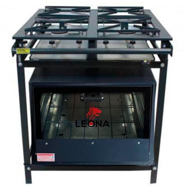 Imagem de Fogão Industrial 4 Bocas 30x30 Ap P5 com Forno Leona