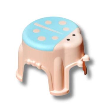 Imagem de Banquinho Infantil Joaninha Sortido em Plástico Resistente  Cores Azul