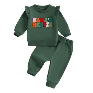 Imagem de Conjunto de roupas: moletom bordado Adobabirl Toddler Baby Girl