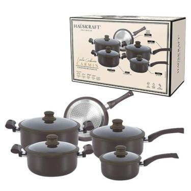 Imagem de Jogo Conjunto Panelas Indução Revestimento Cerâmico Carmin 5 Peças Hau