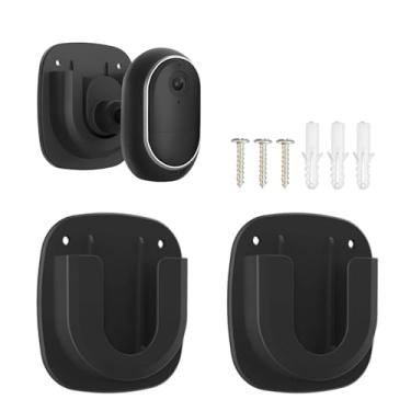 Imagem de Pacote com 2 suportes de parede, suporte adesivo sem broca compatível com Blink Outdoor 4/Mini 2/Mini, ajuste universal, preto