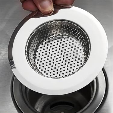Imagem de 2 peças de coador de pia de cozinha, filtro de ralo de pia de aço inoxidável, seguro para lava-louças, filtro para cozinha e banheiro, acessórios de casa e cozinha