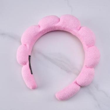 Imagem de Bandanas femininas, faixa de cabeça para lavar o rosto, faixa de cabeça de spa rosa