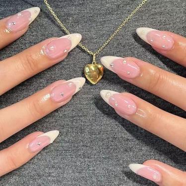 Imagem de Decoração de unhas, unhas postiças, cola de cobertura completa nas unhas, bastão de acrílico nas unhas para decoração de manicure feminina