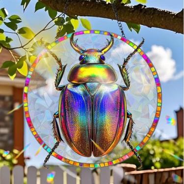 Imagem de Acrílico colorido Suncatcher, decoração de pendurar animais com design de estilo vitral impresso, arte de parede criador de arco-íris, refrator de luz do sol, decoração interna e externa para casa com