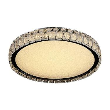 Imagem de Luz de teto Luminária de teto cristal led, lâmpada para quarto, restaurante, moderna e minimalista, redonda, para estudo(50cm)