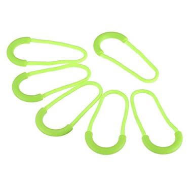 Imagem de Cordão de extensão com zíper, pacote com 30 extensores de etiqueta de plástico em forma de U para mochilas de bagagem, verde fluorescente