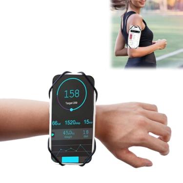 Imagem de Suporte de celular para corrida, rotação de 360° e braçadeira esportiva destacável, faixa de braço para corrida, serve para telefone de 10 a 16,5 cm