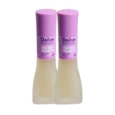 Imagem de Kit 2 Top Coat Fosco Dailus Ou Vai Ou Matte 8ml