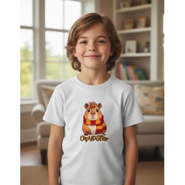 Imagem de Camiseta Infantil Slim Algodão estampa Capivara Capypotter - LOJA RPER