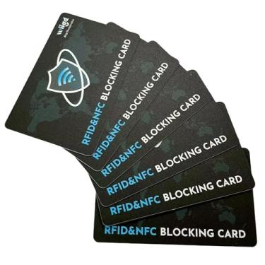 Imagem de wiigd Pacote com 6 cartões com bloqueio RFID, cartão de débito NFC premium e protetor de passaporte, bloqueador de sinal antifurto fino e compacto para homens e mulheres, cabe perfeitamente na