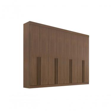 Imagem de Guarda Roupa Casal 8 Portas 8 Gavetas Sem Pés Daymont - D' Doro Castanho
