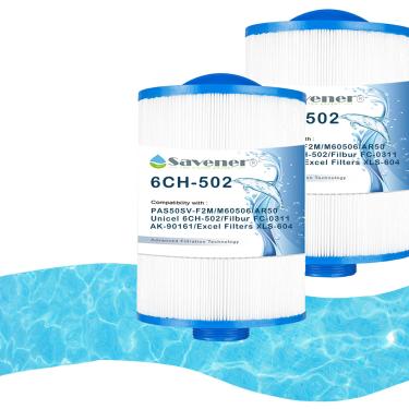Imagem de Savener Cartucho de filtro de spa para banheira de hidromassagem 6CH-502 PAS50SV, compatível com PAS50SV-F2M, Unicel 6CH-502, Filbur FC-0311, M60506, AR50, AK-90161, filtros Excel XLS-604, 50 pés
