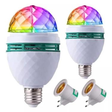 Imagem de Lâmpadas Led Globo Colorido Giratório Festa Dj Balada Kit 2 Unidades -