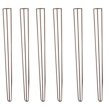 Imagem de Kit 6 Pés de Metal 90 CM Hairpin Legs Aparador e Mesa de Canto Bronze 