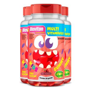 Imagem de Kit 3 Gummy Kids Multivitamínico Unilife 30 Gomas Framboesa