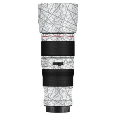 Imagem de Adesivo de lente de câmera EF 70-200 4II para Canon EF 70-200 mm F4 II protetor de película, decalque de vinil (branco cruzado)