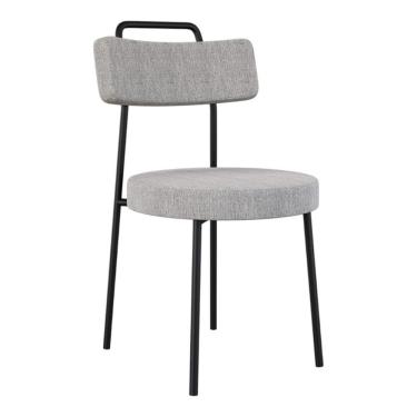 Imagem de Cadeira Sala De Jantar Kobe Estofada Com Encosto Linho Cinza - Abmaza