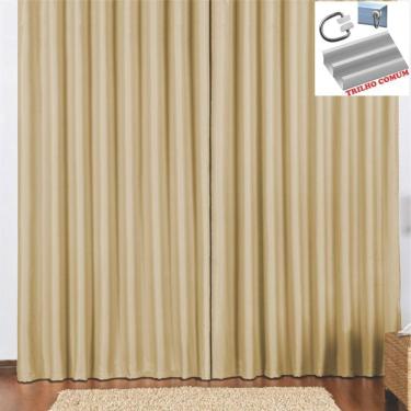 Imagem de Cortina 3 Mts Sala Quarto Escritório Blackout Original Para Trilho Comum - Avelã