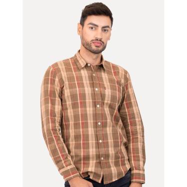 Imagem de Camisa Levis Masculina Sunset One Pocket Rider Plaid Xadrez Vermelho/ Marrom-Masculino