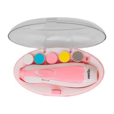 Imagem de Cortador Aparador De Unha Bebê Criança Elétrico 6 Refis Rosa - Mixtou