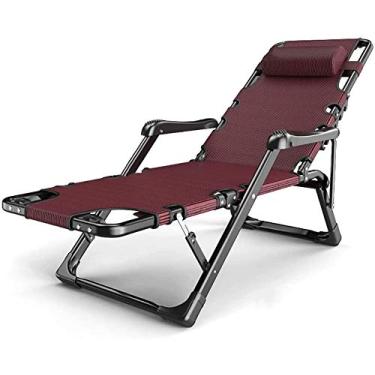 Imagem de Espreguiçadeira de jardim, espreguiçadeira, dobrável, grande, resistente, reclinável, reclinável para praia, gravidade zero, pode deitar, cadeira de jardim e pátio (cor, sem almofada), sem almofada