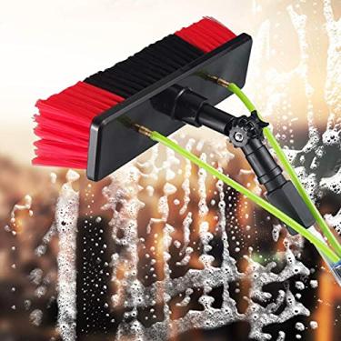 Imagem de Escova de limpeza de lavagem, kit de limpeza de janela com rodo de microfibra esfregão rodo de chuveiro para janelas altas internas/externas, 10 m (12 m)
