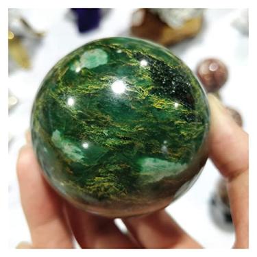 Imagem de Home Collections Bola de cristal de quartzo esmeralda natural raras pedras preciosas de rocha verde coleções decoração de quarto pedras de quartzo (tamanho: 5-5,5 cm)