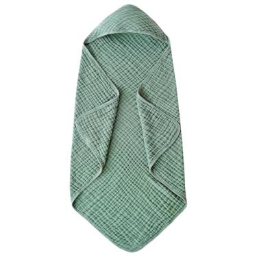 Imagem de Toalhas com capuz para bebês, toalhas de banho de algodão de 89 x 89 cm, roupão macio unissex para berçário de 0 a 3 anos, viagem, praia, spa, dia, chuveiro, creche, hospital