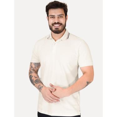 Imagem de Polo Aramis Masculina Piquet Gola Duo Frisos Off-White-Masculino