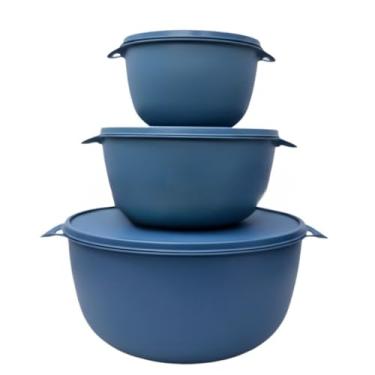 Imagem de Kit Potes Herméticos de Plástico com Tampa – Empilháveis e Resistentes para Alimentos(KIT 3 - AZUL PETRÓLEO)