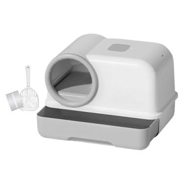 Imagem de Stgfyxgs Caixa de Areia para Gatos Fechada, Corredor de Banheiro, Caixa de Areia, Gaveta Estilo Moderno, Entrada Frontal, Caixa de Areia para Gatos, Penico Par, Cinza