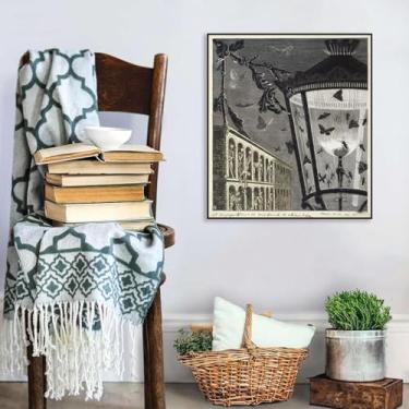 Imagem de Pôster Max Ernst e as borboletas começam a cantar reproduções de pinturas famosas tela de arte de parede de surrealismo Max Ernst decoração de parede para presentes de sala de estar 80 x 60 cm (32 x