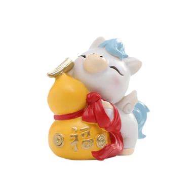 Imagem de Bothyi Miniaturas de cavalos, enfeite para o Ano Lunar Chinês de 2026, mascote, lembrança de bênção do zodíaco, em resina, para sala de estar, meninos e, 6x3.2x6cm