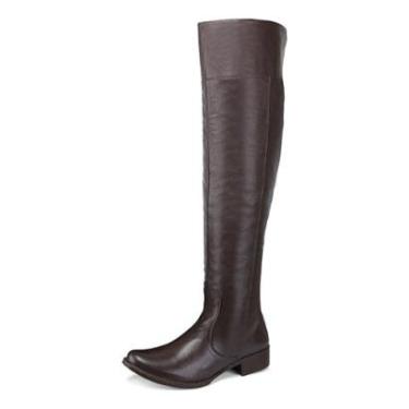 Imagem de Bota Feminina Over The Knee Couro Cano Longo Conforto-Feminino