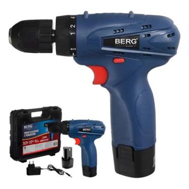 Imagem de Parafusadeira E Furadeira Berg 12v Bivolt 3/8 Sem Fio Azul