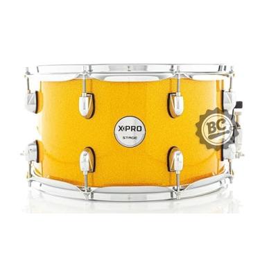 Imagem de Caixa X-Pro C. Ibañez Stage Series Orange Sparkle 14x8¨ com pele Evans G1 Uno