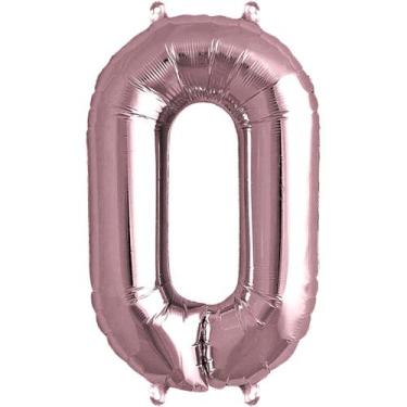 Imagem de Balao metalizado 40cm rose gold numero 0 - PB Festas