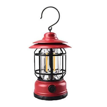 Imagem de Lanterna de Acampamento LED Recarregável via USB Suspensa com Botão Regulável IPX4 Luzes Retrô para Jardim Balcão Decora