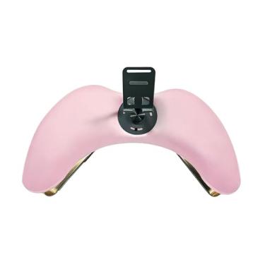 Imagem de oshhni Apoio de mãos para manicure com suporte para celular, confortável, em couro PU, formato em U, ideal para uso doméstico ou em salões de beleza, Rosa