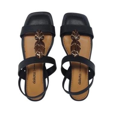 Imagem de Sandália Rasteira Feminina Calce Fácil Com Pedrarias Chic Confortável Dakota Y9611-Feminino