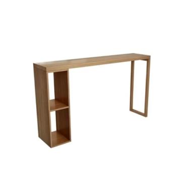 Imagem de Mesa de bar Mesa de bar alta madeira com estrutura resistente e balcão retangular para cozinha, sala jantar estar(200 * 40 * 105cm)